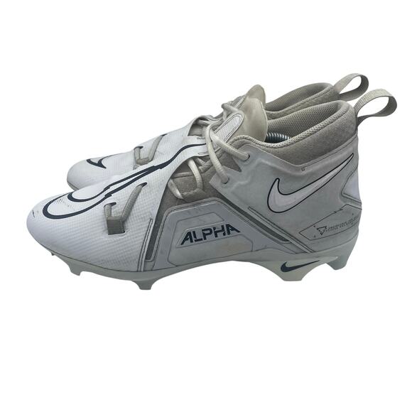 Nike Alpha Menace Pro 4 Football Cleats White Platinum Mens 11 - Picture 2 of 8